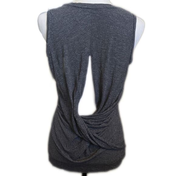 Athleta charcoal gray heather open-back sleeveless athletic tank top XS - Picture 2 of 5